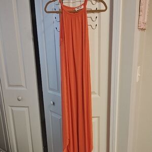 Double Zero Asymmetrical Orange Dress